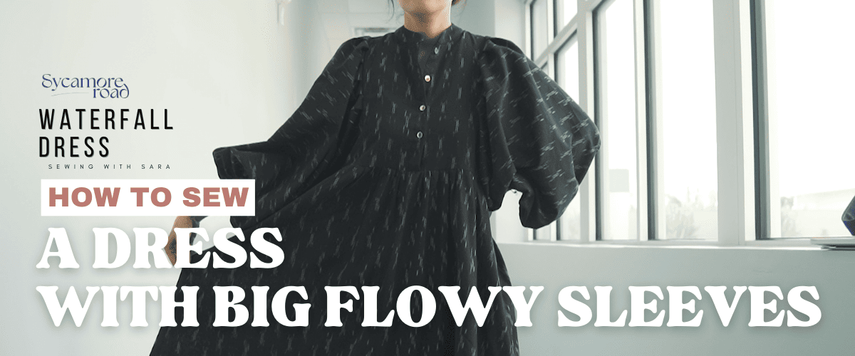 How To Sew A Waterfall Dress (With Big Flowy Sleeves) | Sewing Therapy Tutorial